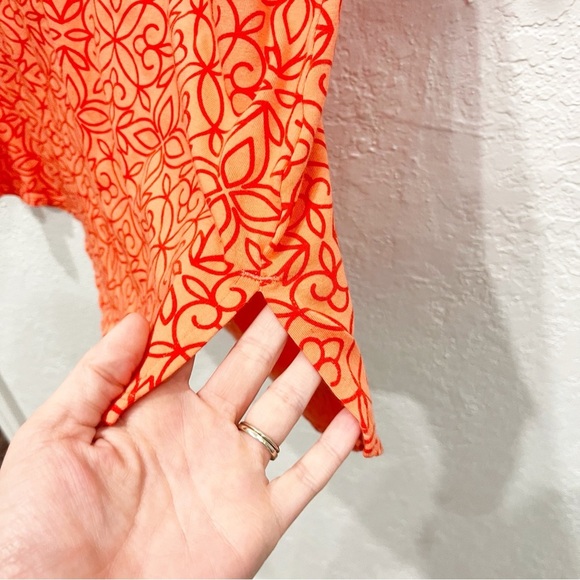 Soft Surroundings Women's Medium Petite MP Orange Geometric Mosaid Print Tunic - Picture 4 of 7